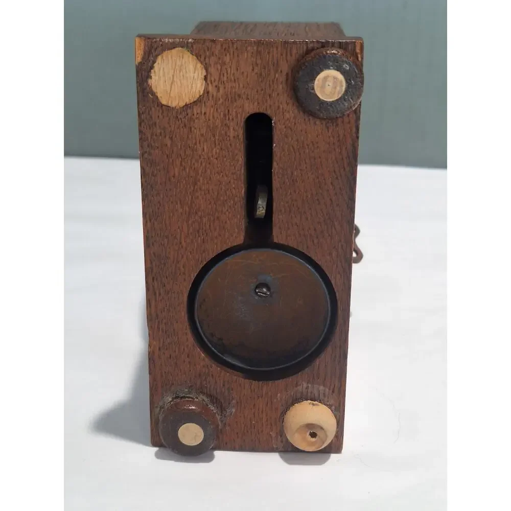Antique Oak Mechanical Alarm Mantel Clock German Movement Arched Case- WORKING!
